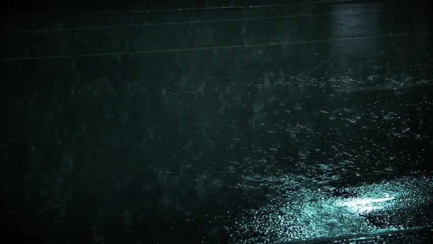 Asphalt Street at Night during Heavy Rain.