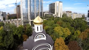 Aerial view drone footage of Rostov on Don. Part 1.
