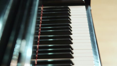 Piano Keys on Black Grand Piano - Pan
