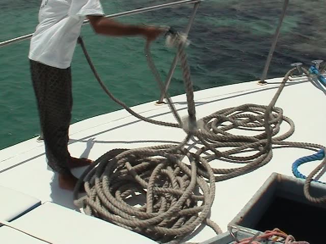 Rope tying up a boat