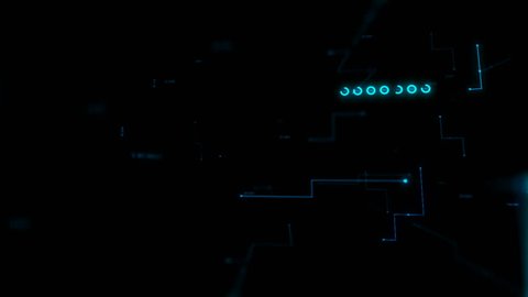 4K Animation 3D abstract dark background moving graph bar infographic dot and line metaphor cyber futuristic data transfer network connection concept