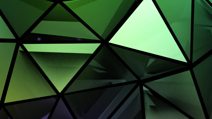 Wave of green triangle patterns wave reflective geometric shapes
