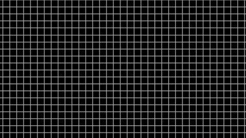 2D white square grid lines flip over moving horizontally