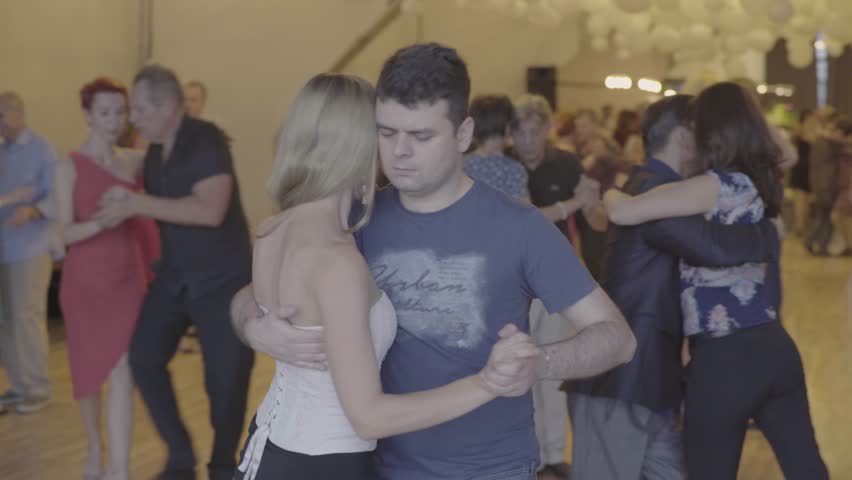 KYIV, UKRAINE - SEPTEMBER 22, 2017. Milonga (tango). People dancers dance | Shutterstock HD Video #32466166