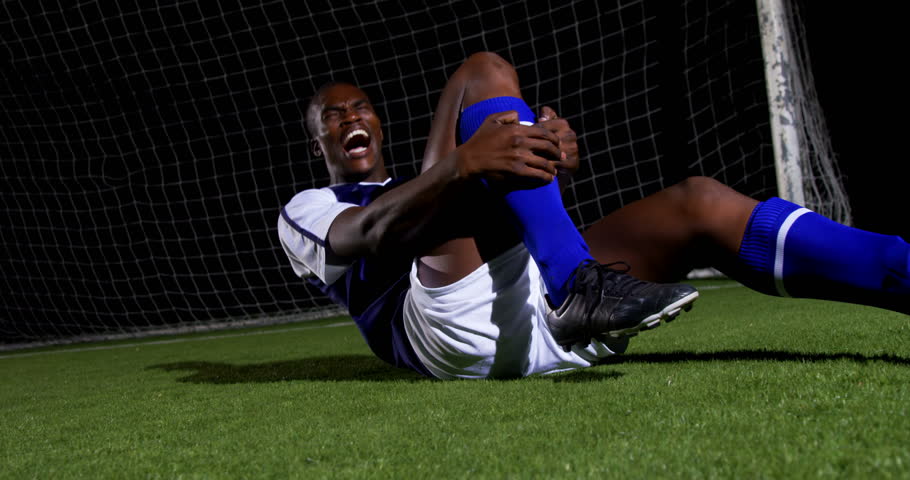 Low Angle View Injured African american Soccer Stock Footage Video 100 Royalty free 32478415 