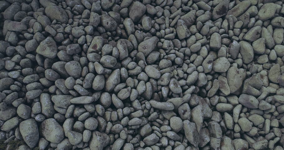 Aerial Slow Descending Over Big Mountain River Stones 4K 