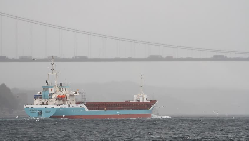 ISTANBUL - OCT 20: Dry Cargo Ship MODULUS 5 (IMO: 9256171, Russia) in berth on