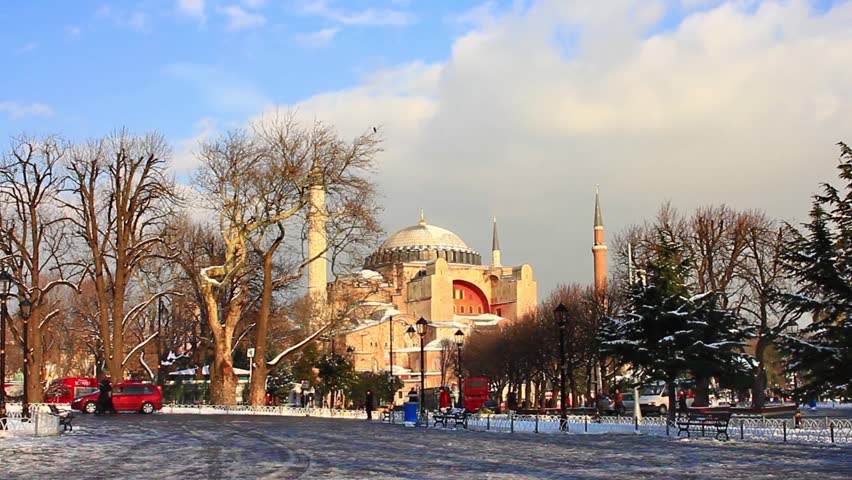 Hagia Sophia in Winter. It's a museum as a world wonder in Istanbul.