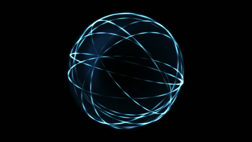 Scientific Energy Sphere Rings Animation - Loop Blue Royalty-Free Stock Footage #32508028
