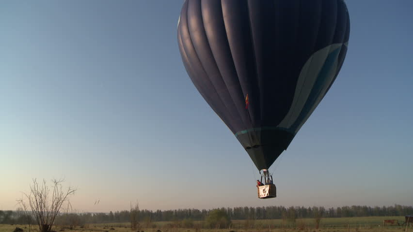 Hot Air Balloon Rising Above Stock Footage Video (100% Royalty-free ...