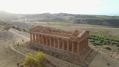 Ancient Greek temple of Concordia (V-VI century BC), Valley of the Temples, Agrigento, Sicily. The area was included in the UNESCO Heritage Site list in 1997.