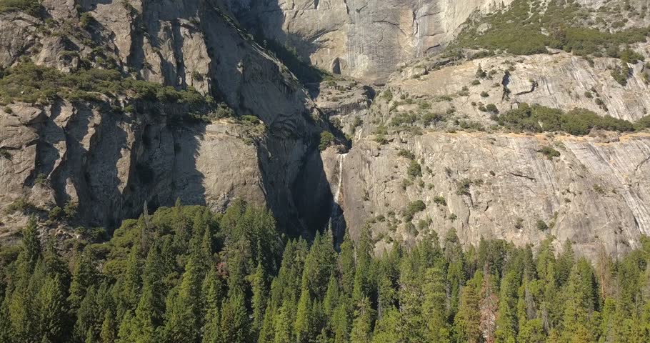 Beautiful Yosemite Falls Reveal from lower to upper, Yosemite National Park - California