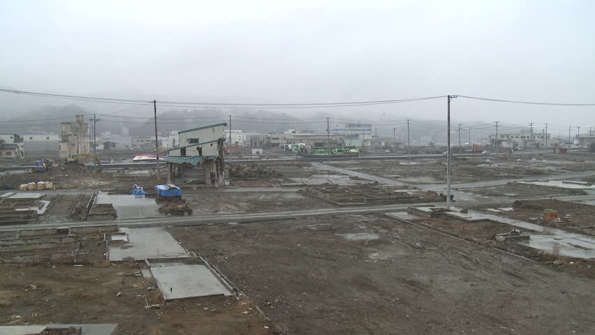 Japan Tsunami 1 Year On - Kesennuma City Wasteland. Shot in Kesennuma city in
