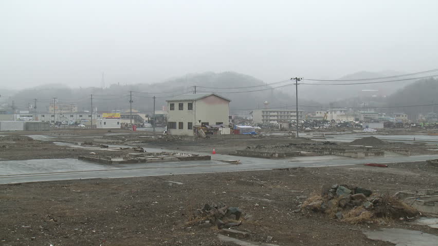 Japan Tsunami 1 Year On - Kesennuma City Wasteland. Shot in Kesennuma city in
