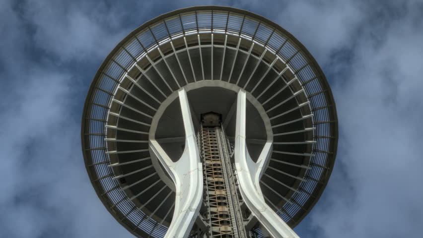 SEATTLE, USA - SEP 27: Timelapse of Seattle Space Needle during daytime on