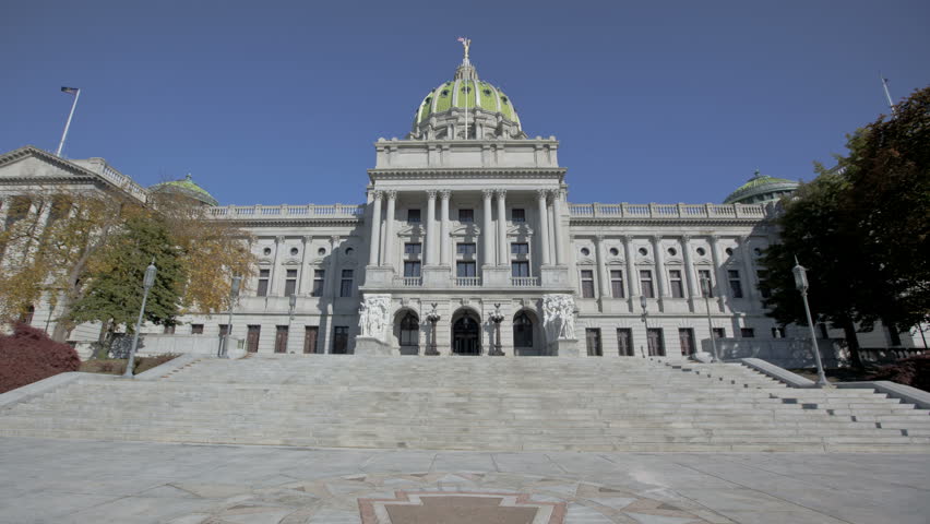Time lapse State Capitol Complex in Harrisburg, the capital of Pennsylvania