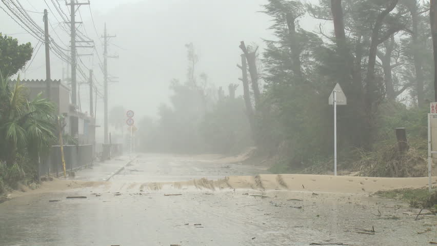 Road Covered In Sand After Hurricane. Shot in full HD 1920x1080 30p on Sony EX1