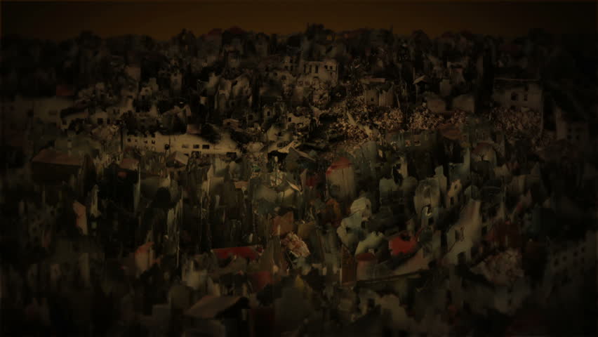 City in Ruins After War. Stock Footage Video (100% Royalty-free ...