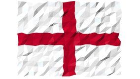 Flag of England 3D Wallpaper Animation, National Symbol, Seamless Looping Footage