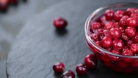 Portion of homemade preserved Cranberries (rotating, 4K, seamless loopable)