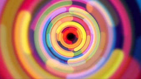 Zoom in rainbow color half circle design Stock Video