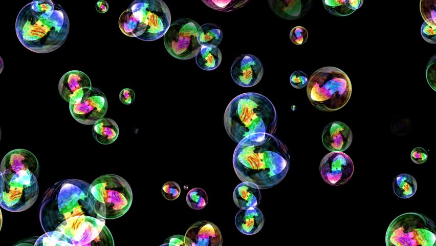 Iridescent Floating Bubbles Popping with Stock Footage Video (100% ...