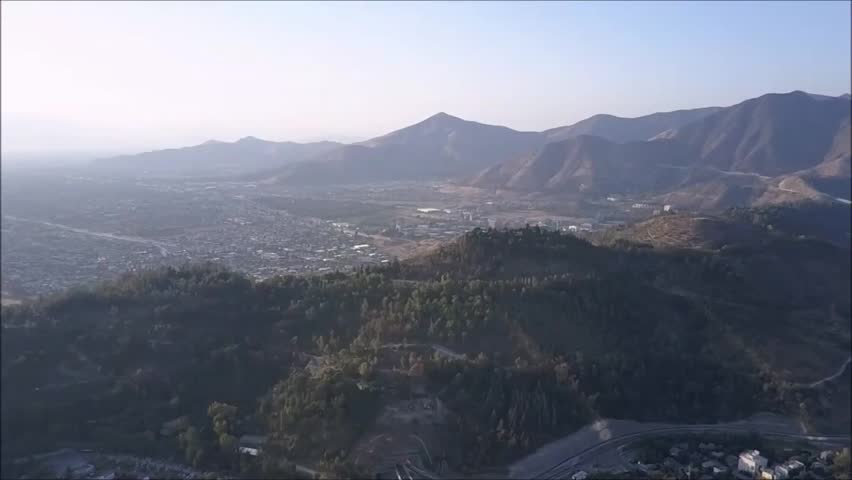 Aerial view of Santiago city in Chile