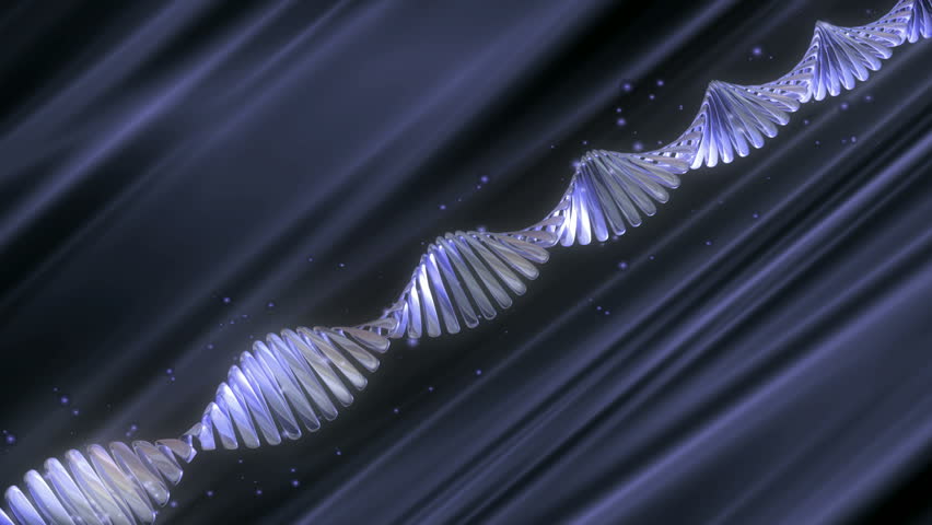 DNA strand on blue background long. HD1080.