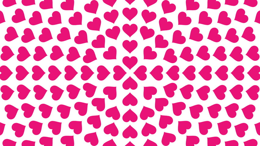 Pink Heart symbol spiral circle pattern paper flip loop animation 4K on white background