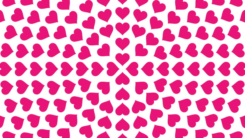 Pink Heart symbol circle pattern paper flip loop animation 4K on white background
