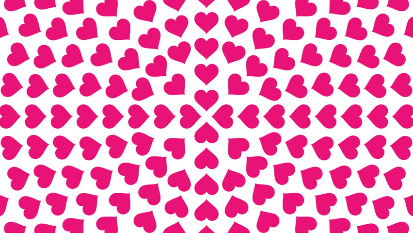 Pink Heart symbol circle pattern paper flip loop animation 4K on white background