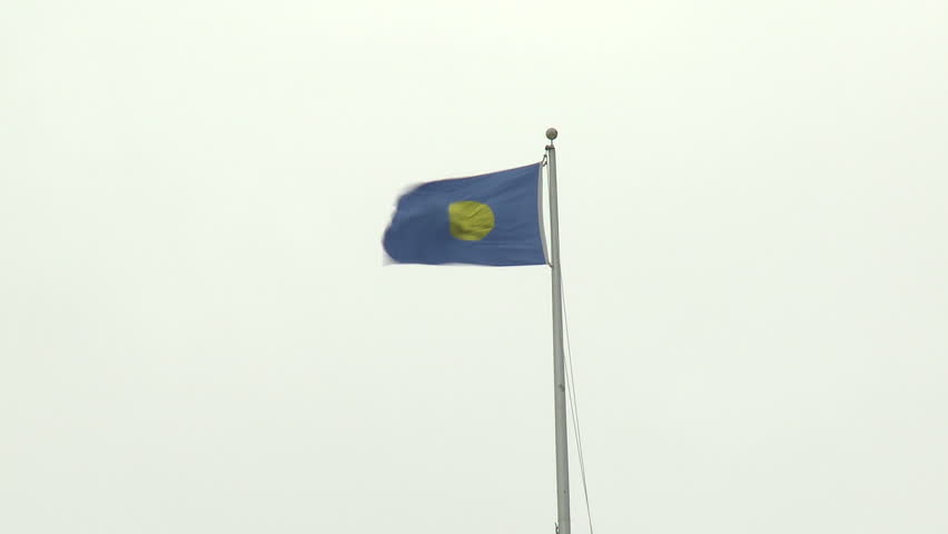 Flag Of Palau Flies In Strong Wind - Shot in full HD 1920x1080 30p on Sony EX1