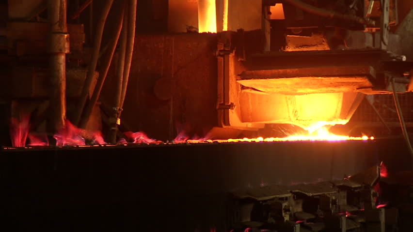 Conveyor in steelworks factory