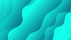 Bright turquoise abstract wavy motion design. Seamless loop. Video animation Ultra HD 4K 3840x2160