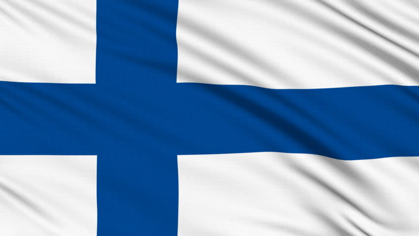 Finnish Flag, with Real Structure Stock Footage Video (100 ...