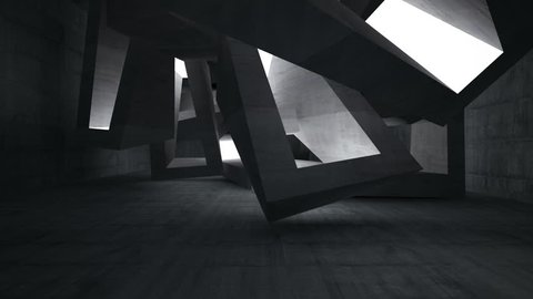 Empty dark abstract concrete room smooth interior. Architectural background. 3D animation and rendering. Part 3