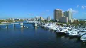 Drone shot footage of the Fort Lauderdale Boat Show 2017
