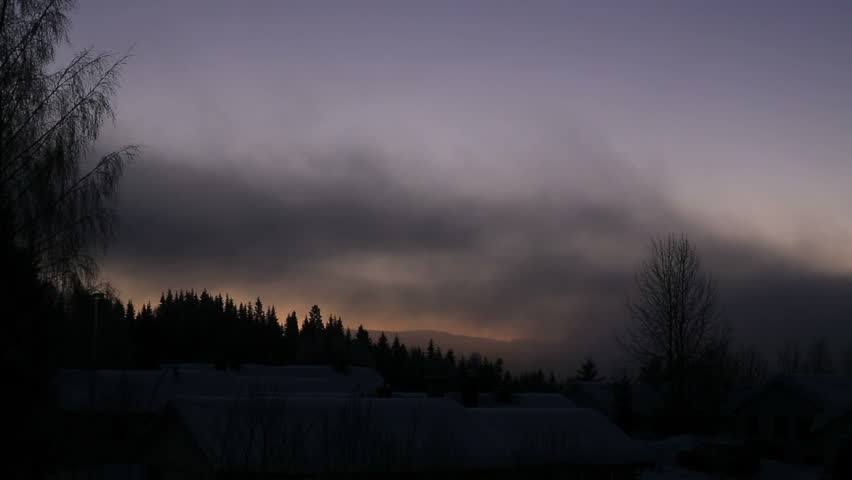 Winter landscape sunrise