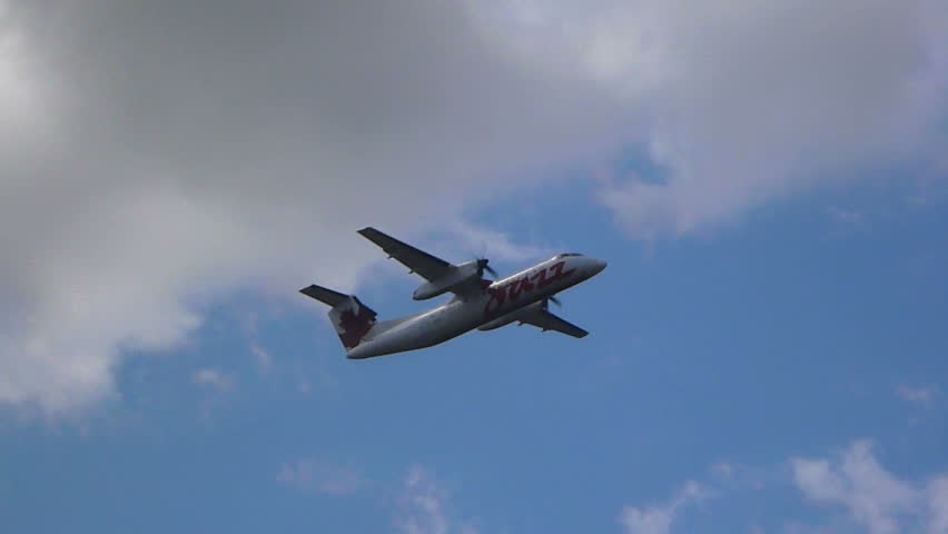 PORTLAND, OREGON - CIRCA 2012: Air Canada Jazz commercial passenger airplane