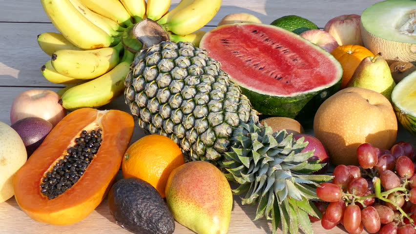 Thai Fresh Exotic Fruits (pineapple, Stock Footage Video (100 