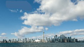 Time lapse video of the Toronto downtown skyline. Province of Ontario, Canada
