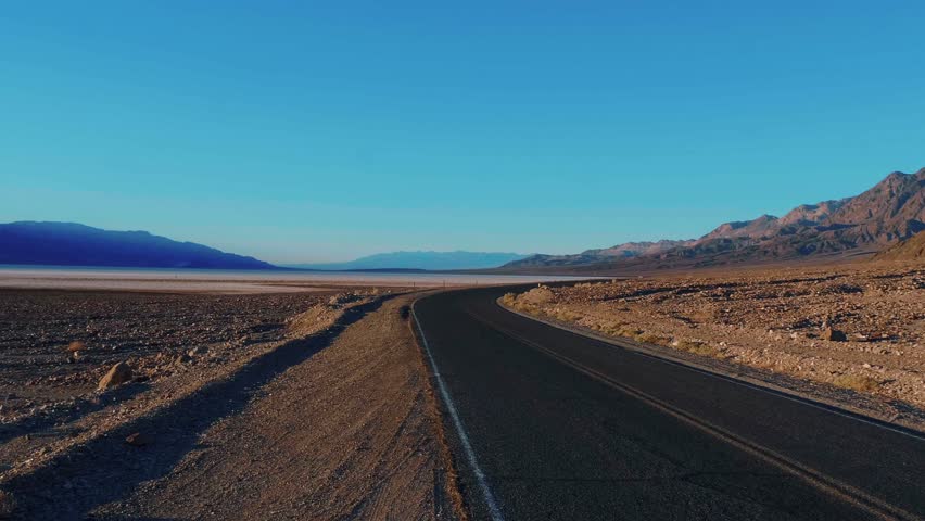 Scenery road through the amazing landscape of Death Valley National Park California