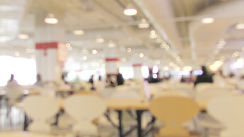blurred background of restaurant, food court or coffee shop with people