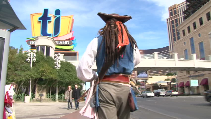 LAS VEGAS, NEVADA - CIRCA 2012: Captain Jack Sparrow impersonator from the