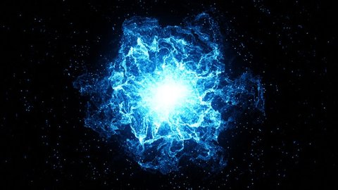 HD Big bang, big blue explosion in the space. Big bang, beginnings of the universe. Astronomy background for animated logo and intro.