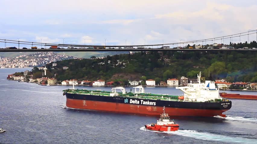 ISTANBUL - OCT 11: Oil tanker DELTA TOLMI (IMO: 9429027, Greece) on October 11,
