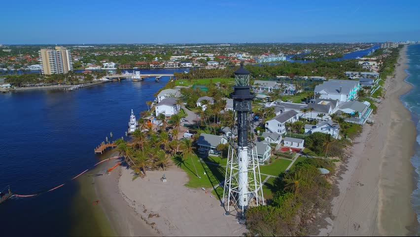Aerial Video Hillsboro Inlet Lighthouse Stock Footage Video (100% ...