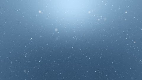 Snowfall with blue background , seamless loop.