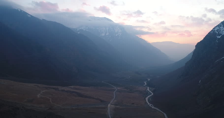 Aerial View of Maipo River Near Santiago, Chile