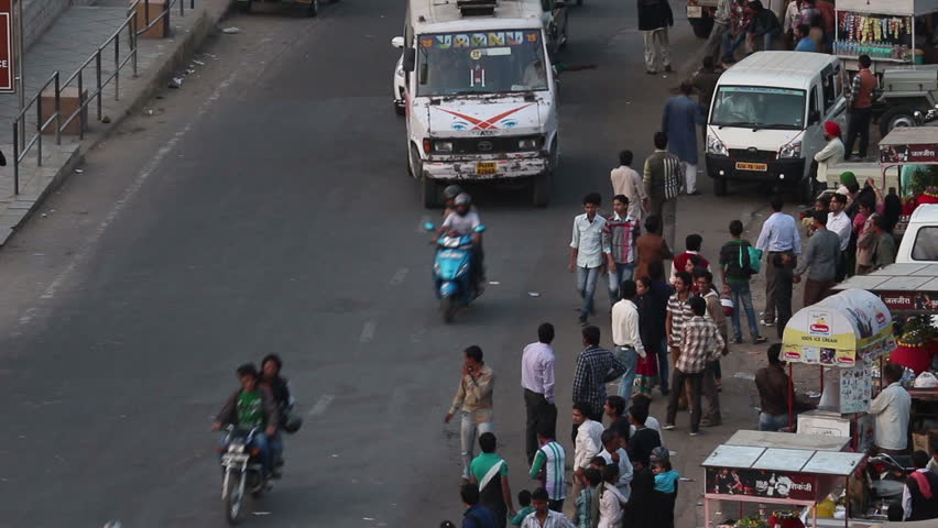 UDAIPUR, INDIA - NOVEMBER 18, 2012: Traffic on indian street in Udaipur, India,